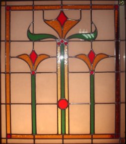 Paño de vitreaux con fondo uniforme con enmarcado interior